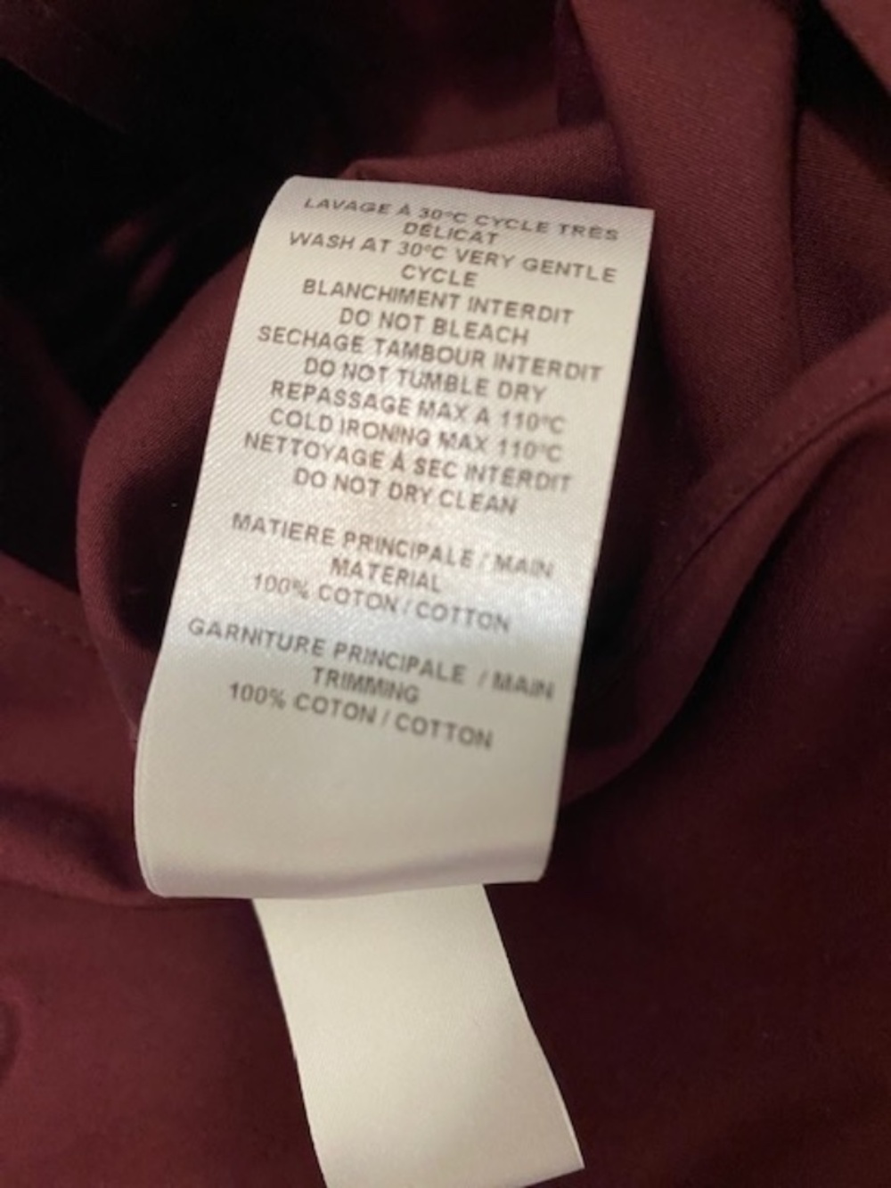 See By Chloe Burgundy Cotton Mini Dress Size 4 NWT - Picture 10 of 10